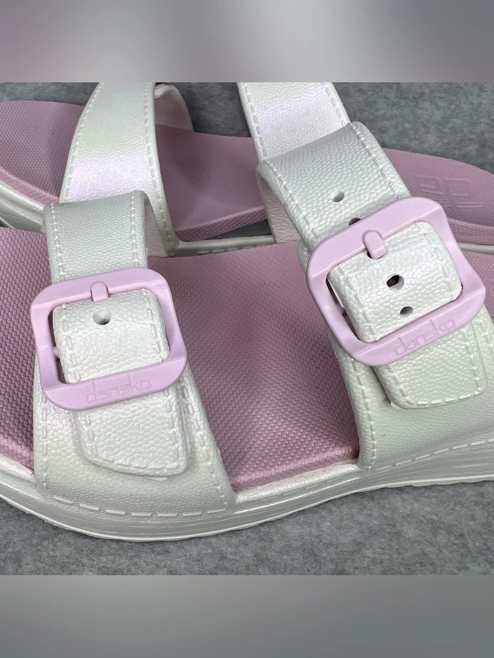 Dansko Kandi Buckled Slide Platform Sandal Pearl Iridescent Size EU41 US 10.5/11